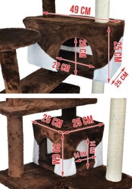 5 aukštų draskyklė katei "Malatec", 120 x 49 x 49 cm (ruda)