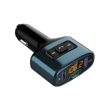Automobilio 12 - 24 V FM moduliatorius su USB jungtimis, 8,7 x 5 x 2,5 cm