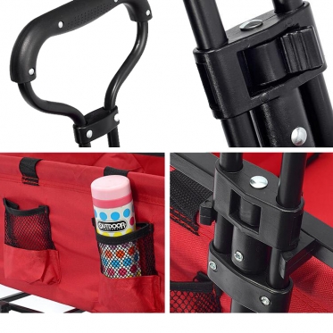 Sulankstomas sodo vežimėlis "Carruzzo" su guminiais ratais, 90 x 53 x 64 cm