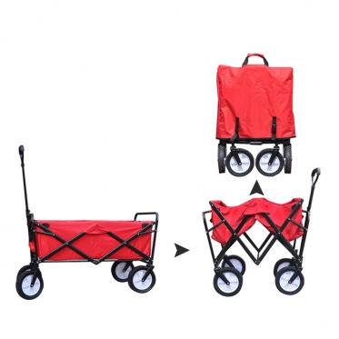 Sulankstomas sodo vežimėlis "Carruzzo" su guminiais ratais, 90 x 53 x 64 cm