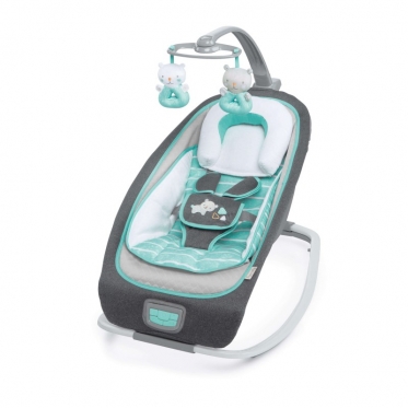 "Bright Starts" ergonomiškas gultukas - kėdutė (pilka, žalia)