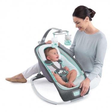 "Bright Starts" ergonomiškas gultukas - kėdutė (pilka, žalia)