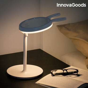 Du viename, veidrodis makiažui su LED apšvietimu ir stalinė lempa "InnovaGoods"