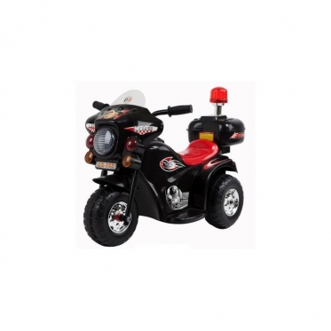 Elektrinis vaikiškas triratis motociklas "Policija" (juodas)