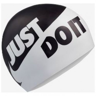 Plaukimo kepuraitė "Nike Just Do It" (balta, juoda)