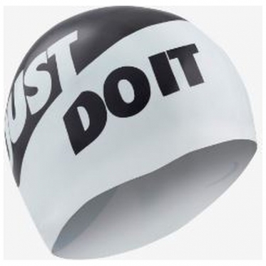 Plaukimo kepuraitė "Nike Just Do It" (balta, juoda)