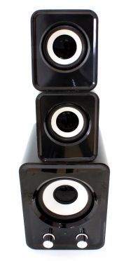 USB garso kolonėlės, 2.1 sistema (juodos)