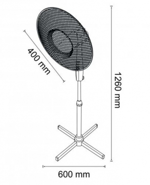 Reguliuojamo aukščio ventiliatorius "King Cool", 40 W (baltas, pilkas)