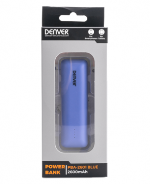 Išorinė baterija Denver Power bank PBA-2601 Blue (2600mAh)