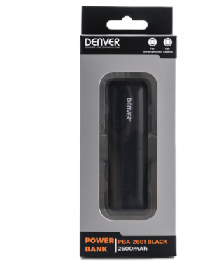 Išorinė baterija Denver Power bank PBA-2601 Black (2600mAh)