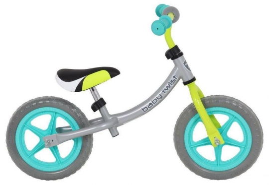Balansinis dviratis "Baby Mix 12", Ø 30 cm (pilkas, žalias)