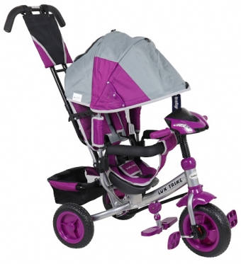 Daugiafunkcinis triratis vežimėlis "Baby Mix Lux Trike" (pilka, violetinė)