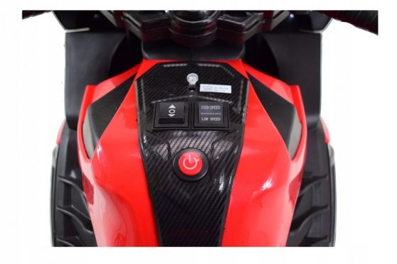 Elektrinis vaikiškas triratis motociklas "Super Moto LQ-168 A" (raudonas)