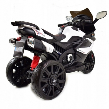 Elektrinis vaikiškas triratis motociklas "Super Moto LQ-168 A" (baltas)