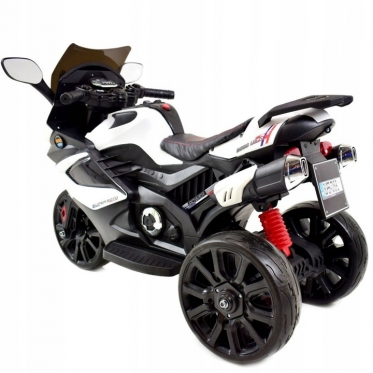 Elektrinis vaikiškas triratis motociklas "Super Moto LQ-168 A" (baltas)