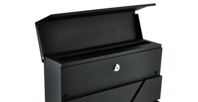 Pašto dėžutė su skyreliu laikraščiams, 10 x 37 x 36,7 cm (antracitas)