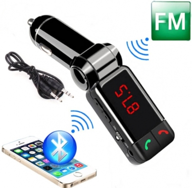 Automobilio 12 - 24 V FM moduliatorius su 2 x USB jungtimis, 10 x 8 x 3,5 cm