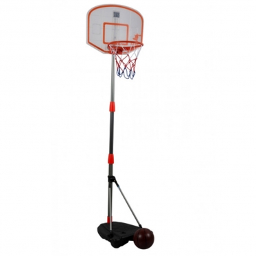 Reguliuojamo aukščio krepšinio stovas su lenta, lanku ir tinkleliu, 97 - 175 cm