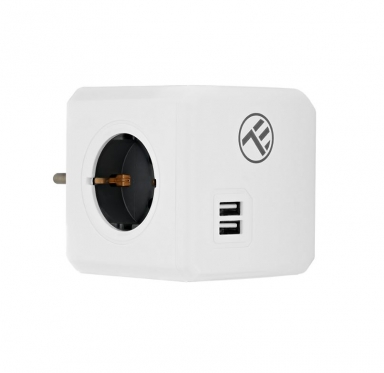 Rozetės adapteris Tellur Power Cube, AC plug 4 Outlets + 2xUSB ports white