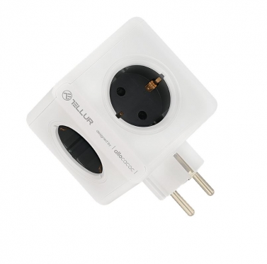 Rozetės adapteris Tellur Power Cube, AC plug 4 Outlets + 2xUSB ports white