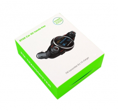 Automobilio 12 - 24 V FM moduliatorius su USB jungtimi, 12 x 10 x 4,5 cm