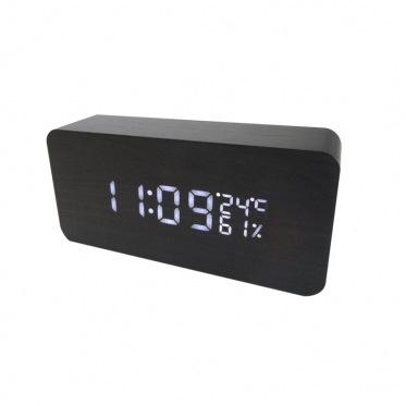 LED skaitmeninis laikrodis žadintuvas, 15 x 7 x 4 cm (juodas)