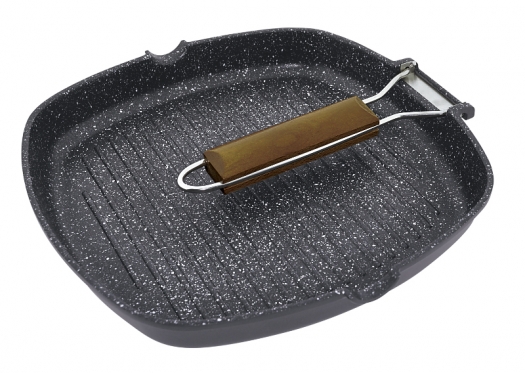 Keptuvė marmurine danga Jata GMA28 28x28cm Wood Handle