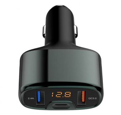 Automobilio moduliatorius Tellur CCY4 5.4A (2xUSB + Type-C) black