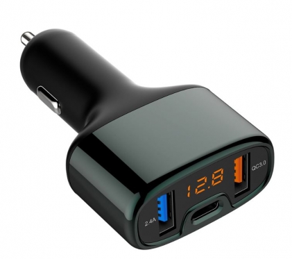 Automobilio moduliatorius Tellur CCY4 5.4A (2xUSB + Type-C) black