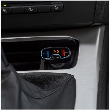 Automobilio moduliatorius Tellur CCY4 5.4A (2xUSB + Type-C) black