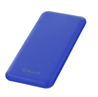 Išorinė baterija Tellur Slim, 10000mAh, 2xUSB + MicroUSB, blue