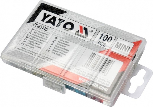 Automobilio saugiklių rinkinys "Yato Mini", 100 vnt