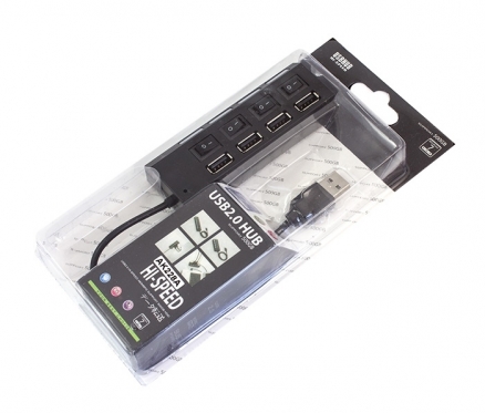 4 USB šakotuvas, 12 x 4 x 3 cm