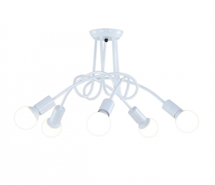 5 lempučių vorinis lubų šviestuvas (baltas)