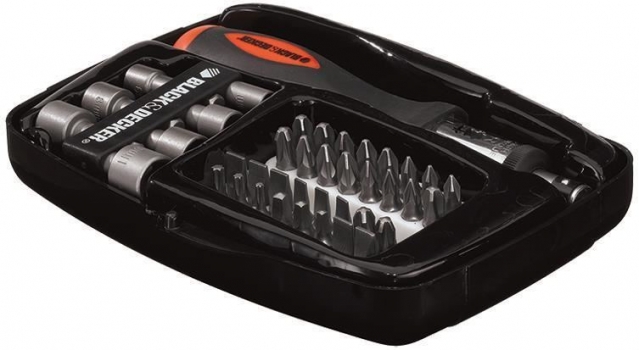Galvučių ir atsuktuvo rinkinys "Black Decker", 40 vnt