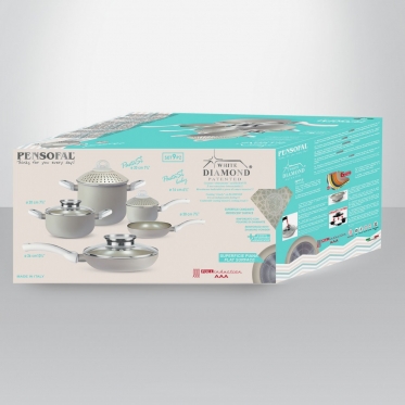 Puodų ir keptuvių rinkinys Pensofal White Diamond Set 9pcs. 6317