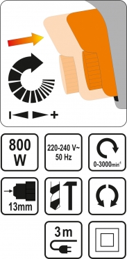 "Sthor" elektrinis smūginis gręžtuvas "78997", 800 W