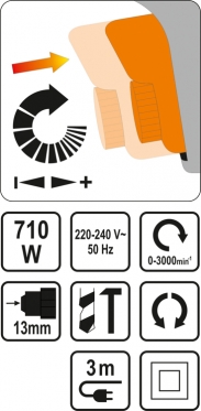 "Sthor" elektrinis smūginis gręžtuvas "78995", 710 W