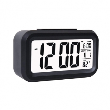 LED skaitmeninis laikrodis žadintuvas, 13,8 x 4,5 x 8 cm (juodas)