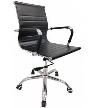 "Vangaloo" ergonomiška odinė biuro kėdė "DM8132" (juoda)