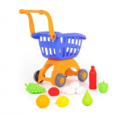 "Wader" žaislų rinkinys "Parduotuvės vežimėlis ir prekės", 42 x 24,5 x 47,5 cm