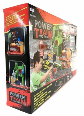 "Power Train World" žaislų rinkinys "Traukinio bėgiai ir krovininis traukinys", 69 dalys