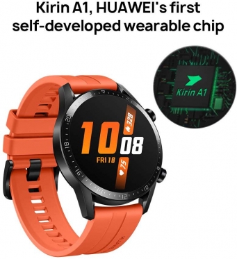 Išmanusis laikrodis Huawei Watch GT 2 sunset orange fluoroelastomer strap 46mm (LTN-B19)