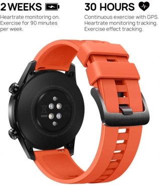 Išmanusis laikrodis Huawei Watch GT 2 sunset orange fluoroelastomer strap 46mm (LTN-B19)