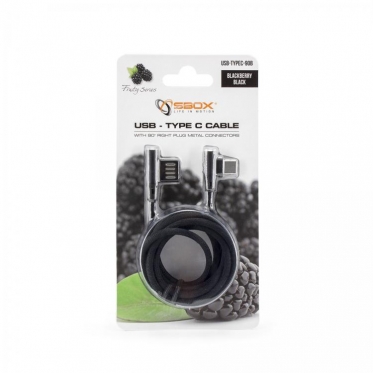 Įkrovimo laidas Sbox USB->Type C 90 M/M 1.5m USB-C-90-B black
