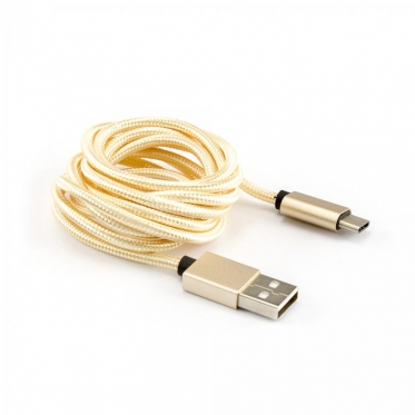 Įkrovimo laidas Sbox USB-&gt;Type-C M/M 1.5m CTYPE-1.5G golden kiwi gold