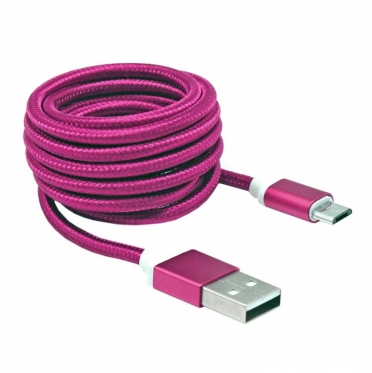 Įkrovimo laidas Sbox USB-&gt;Micro USB M/M 1.5m USB-10315P pitaya pink