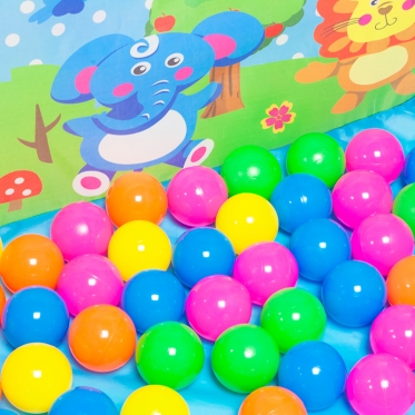 Žaidimų palapinė su kamuoliukų baseinu "Zoologijos sodas", 140 x 70 x 103 cm