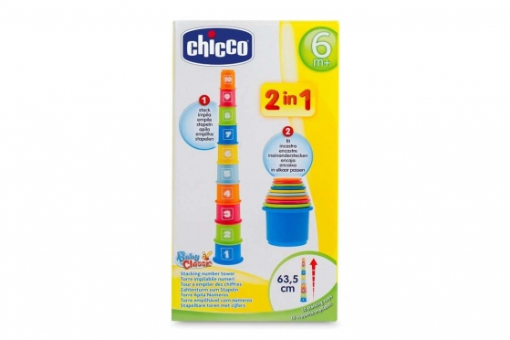 "Chicco" žaislas "Puodelių piramidė", 63,5 cm