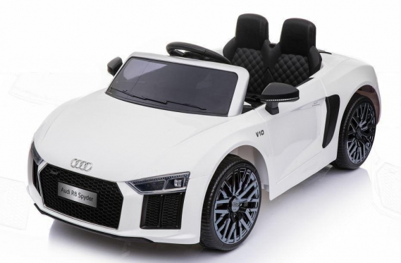 Elektrinis vaikiškas automobilis "Audi R8 Spyder", 118 x 66 x 46 cm (baltas)
